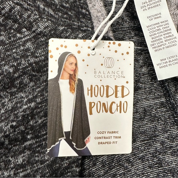 New, Balance Collection Hooded Poncho, Size OS - Picture 2 of 5